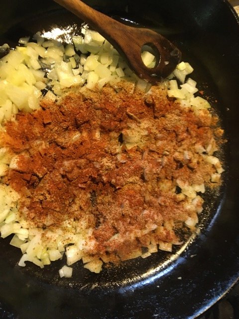 Adding the spices to the veggies before the liquid enhances the flavor.